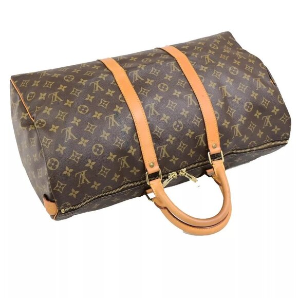 LOUIS VUITTON Keepall 50 Travel Hand Bag Monogram Leather Brown - Picture 5 of 16